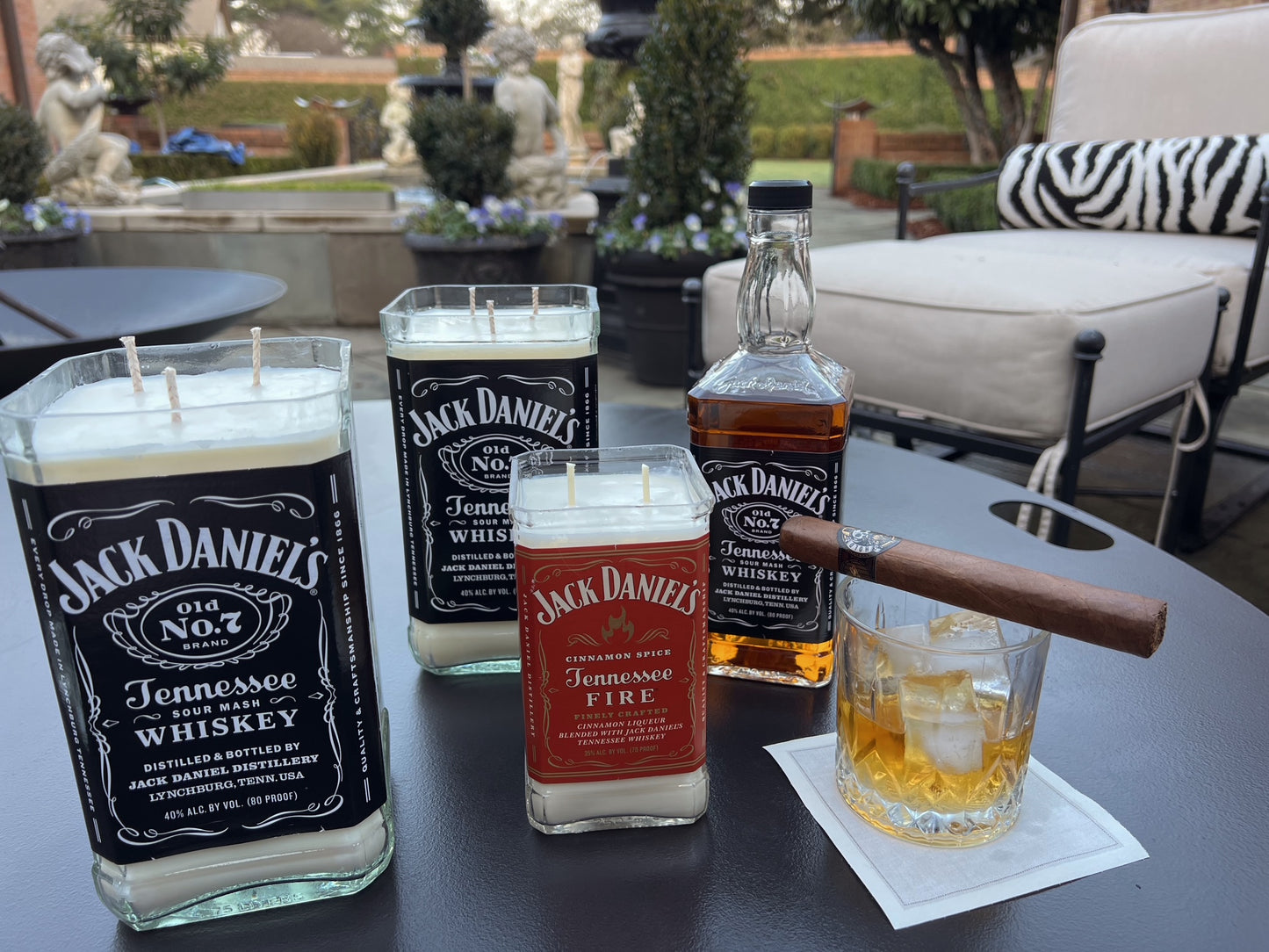 Jack Daniels Tennessee Fire Liquor Bottle Candle
